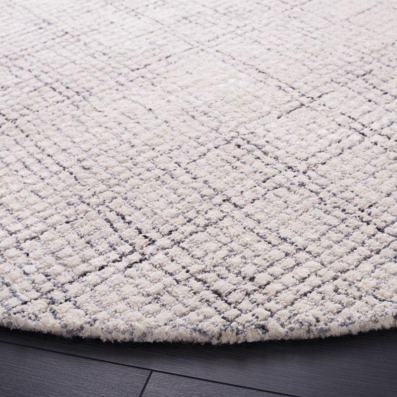 Abstract ABT470 Handmade Indoor Area Rug - Ivory/Grey - 6' Round - Safavieh