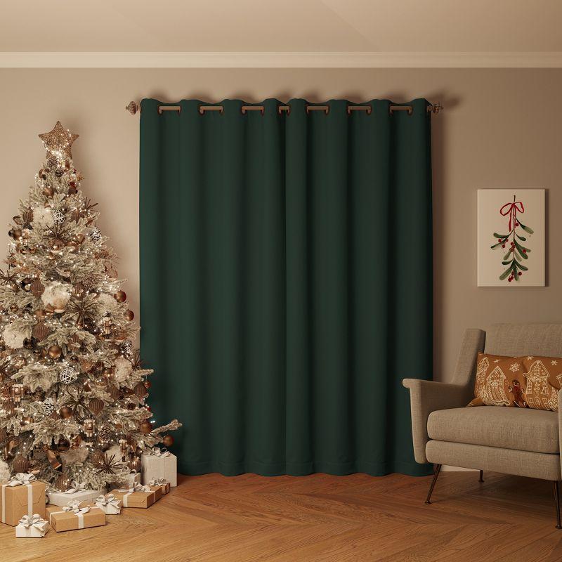 52"x108" Sun Zero Blackout Oslo Theater Grade Grommet Curtain Panel Evergreen: Modern Energy Efficient Noise Reduction