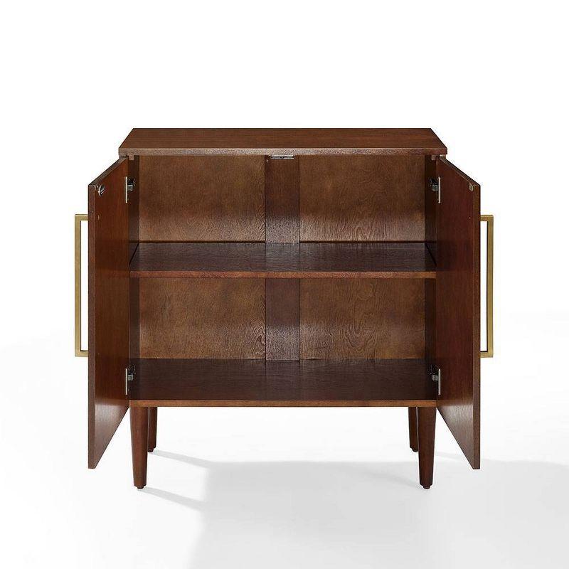 Everett Console Cabinet Mahogany - Crosley: Mid-Century Modern, Adjustable Shelf, 31"W X 14"D X 32.25"H