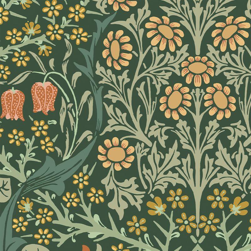 William Morris at Home Blackthorn Deep Green Wallpaper