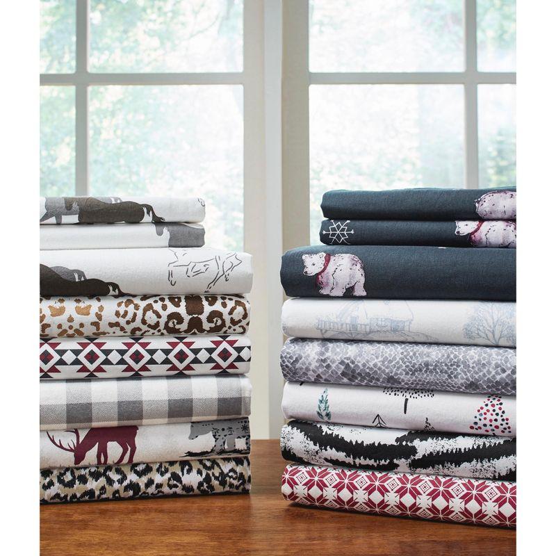 Pointehaven 180 GSM Cotton Flannel Sheet Set - Full, Zebra