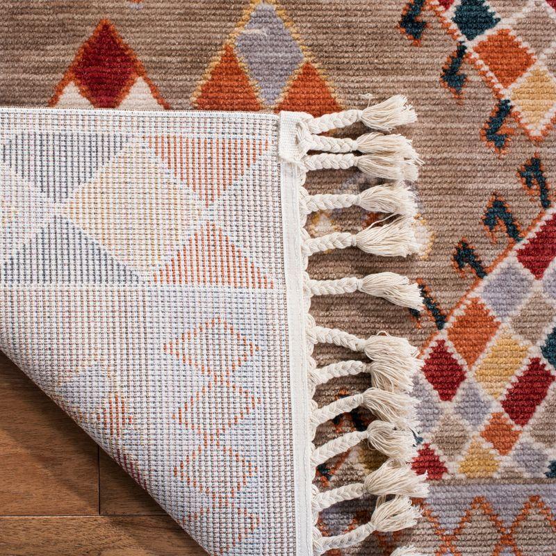 Farmhouse FMH852 Power Loomed Indoor Area Rug - Taupe/Navy - 6'3"x6'3" - Safavieh