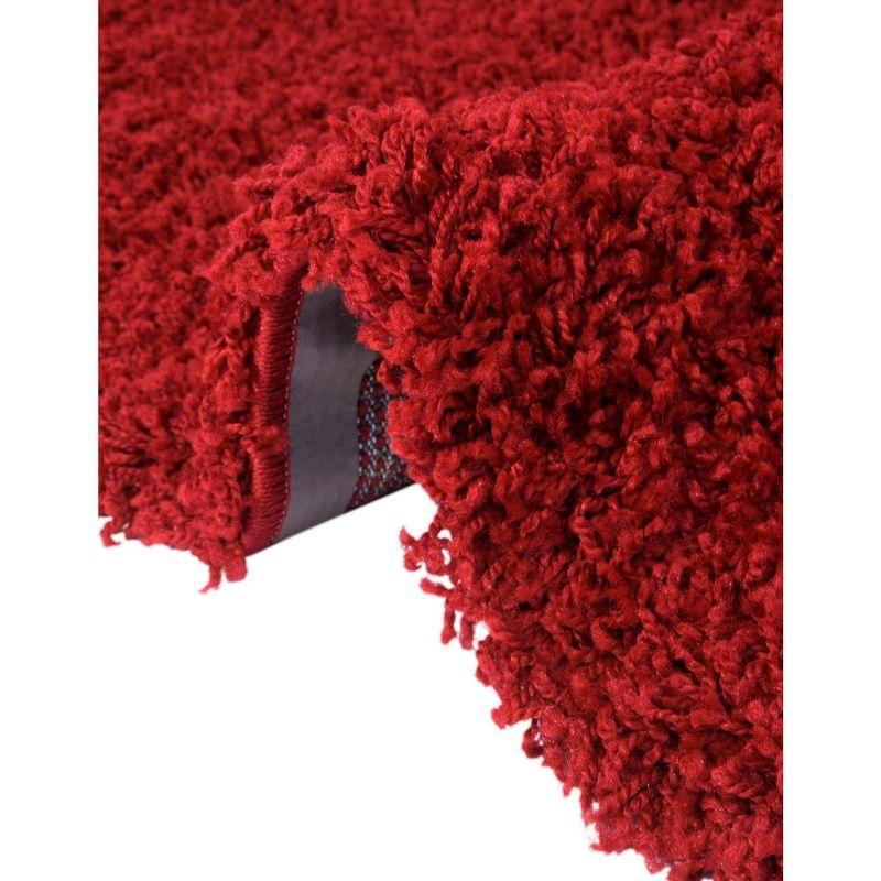 Unique Loom 4' 1 x 6' 1 Solid Shag Cherry Red Area Rug
