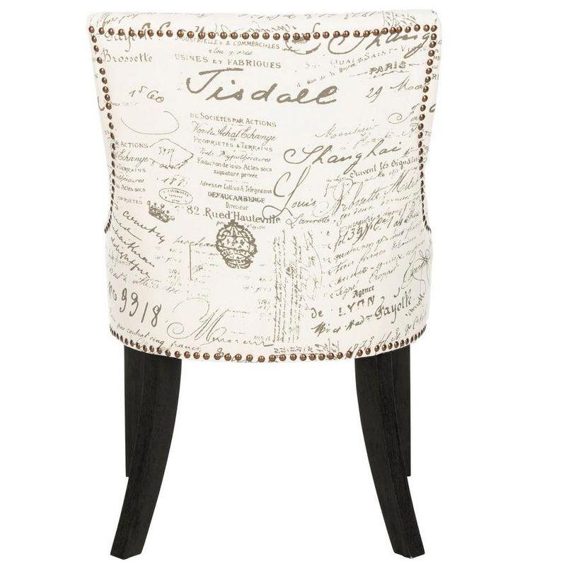 Lotus 19''H Side Chair (Set Of 2) with Brass Nail Heads - White/Grey - Safavieh
