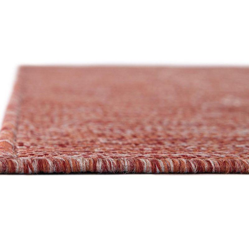 Unique Loom 7' 1 x 10' 0 Rectangle Indoor/Outdoor Modern Rust Red Area Rug