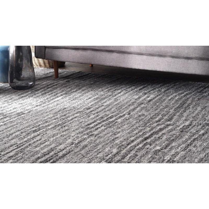 5'x8' Sherill Ripple Modern Abstract Living Room or Bedroom Area Rug Gray - nuLOOM: Stain-Resistant, Low Pile, Indoor Use