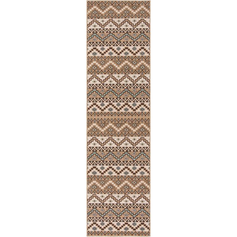 Veranda VER095 Power Loomed Indoor/Outdoor Runner Rug - Creme/Brown - 2'3"x10' - Safavieh.