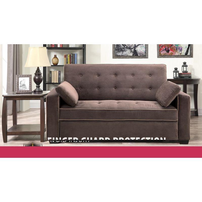 Serta Monroe 72.6" Queen Square Arm Tufted Back Convertible Sleeper Sofa with Cushions