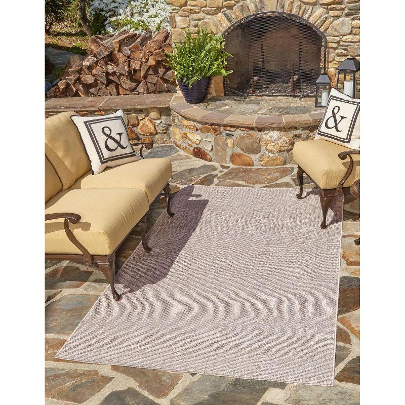 Beige 6' x 9' Rectangular Easy-Care Outdoor Rug