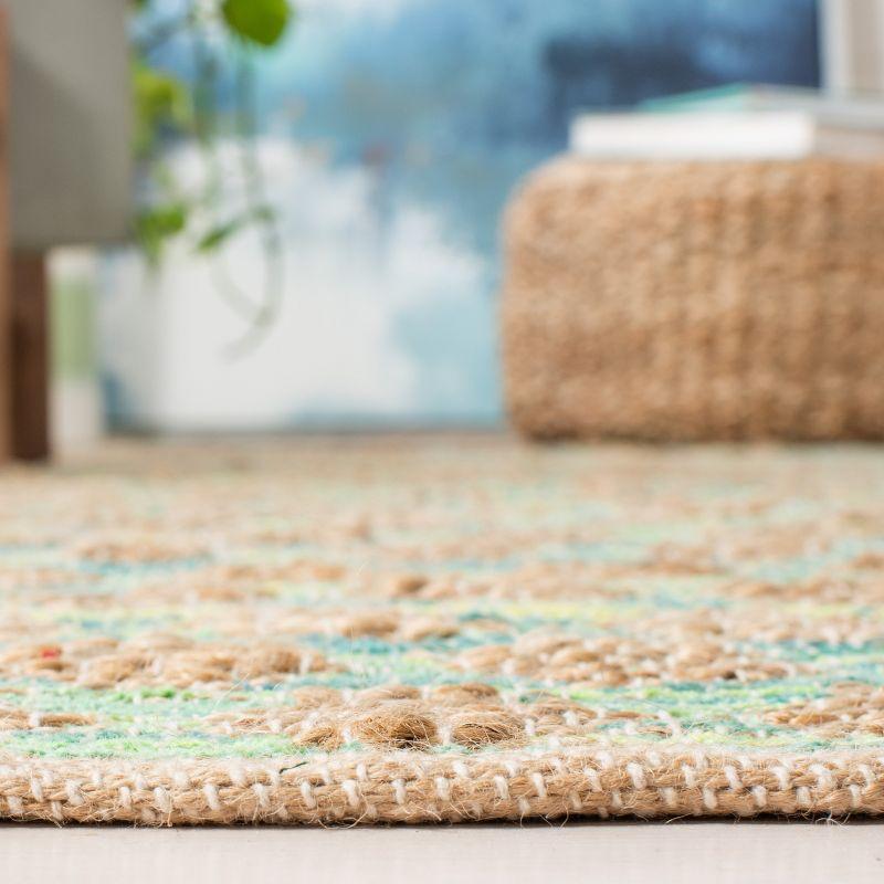 Cape Cod CAP820 Woven Indoor Area Rug - Teal/Natural - 4'x6' - Safavieh