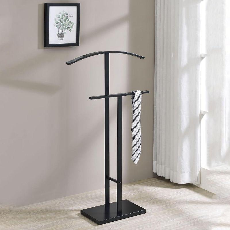 Kings Brand Furniture - Dossi Metal Suit Valet Stand, Clothes Rack, Clothing Organizer, Jacket Hanger, Tie Hanger (Chrome)