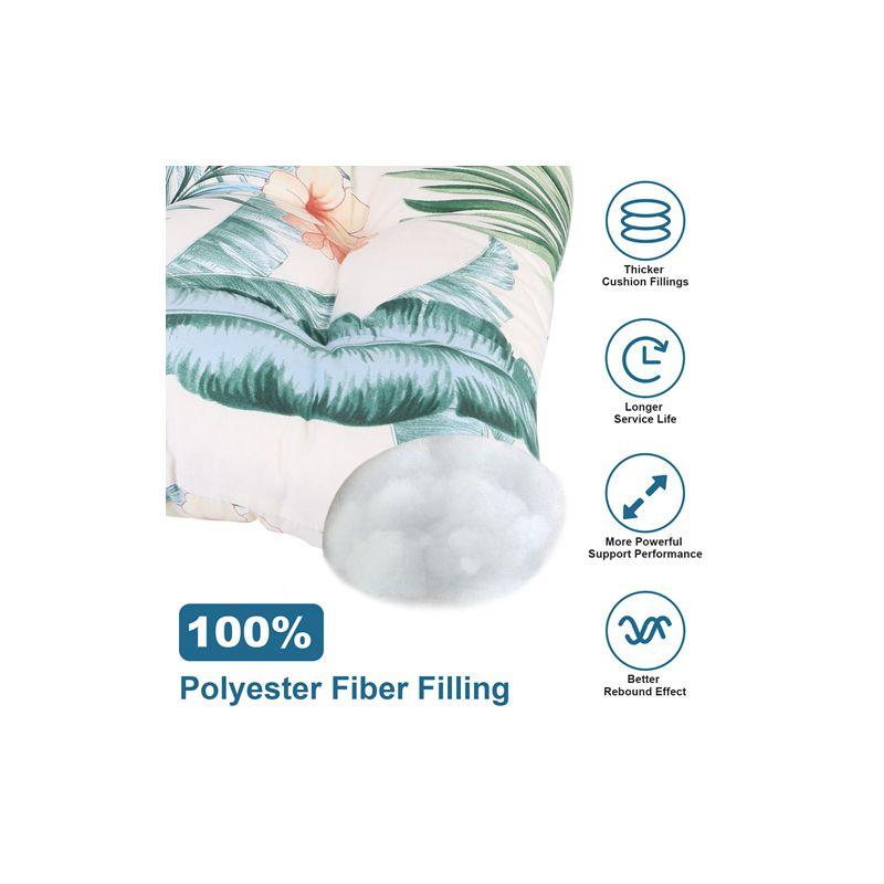 NewHome"2Pcs Rocking Chair Cushion Set with Non-Slip Ties, Polyester Fiber Filling for Comfort & Support"Beige