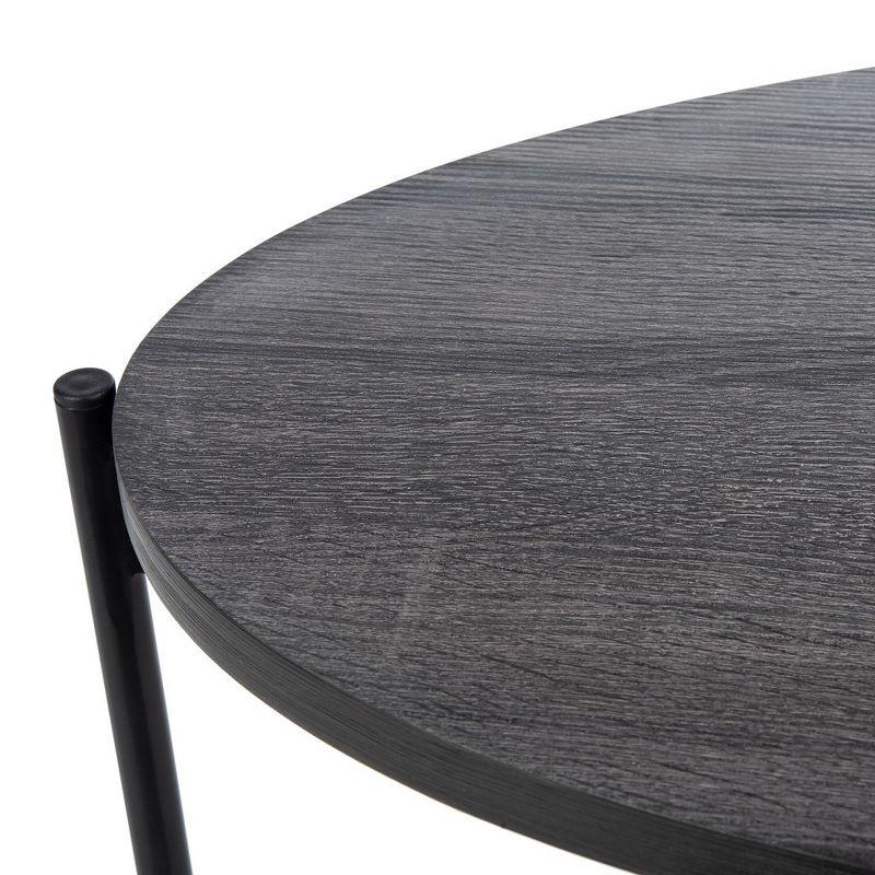 Sven Side Table - Dark Grey Oak/Black - Safavieh.