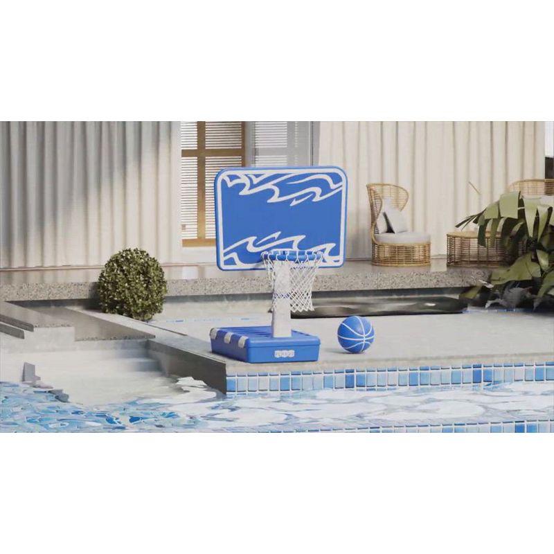 Pool Basketball Hoop – Poolside, Revolutionary Water Base and Storage System, Adjustable Heights, with 2 Balls, Air Pump, & Storage – Play22usa