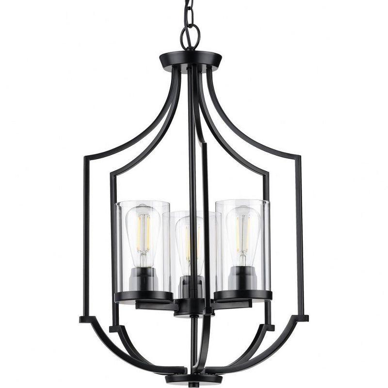 Progress Lighting, Lassiter Collection, 3-Light Foyer, Brushed Nickel, Clear Glass Shades