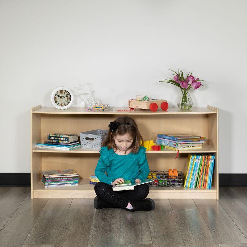 Natural Birch Plywood 2-Section Classroom Storage Cabinet