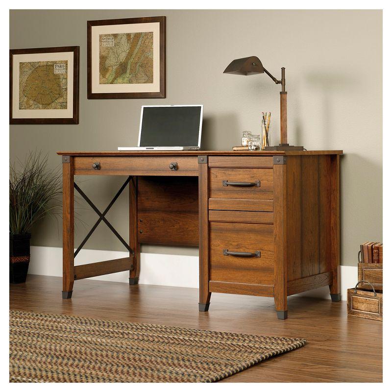 Carson Forge 58'' Black Wood Office Desk with Filing Drawer