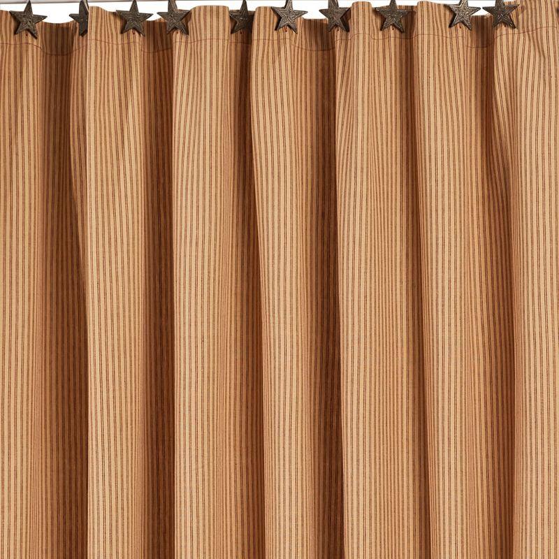 Sturbridge Red and Tan Striped Fabric Shower Curtain