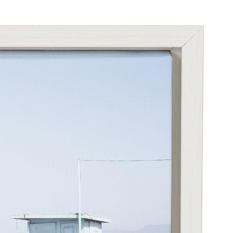 Kate and Laurel Sylvie Pale Blue Life Guard Tower Framed Canvas by Caroline Mint