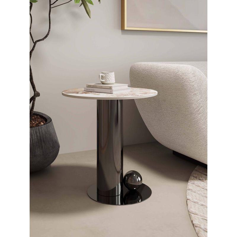 Manhattan Comfort Laurel Sintered Stone Top End Table Black