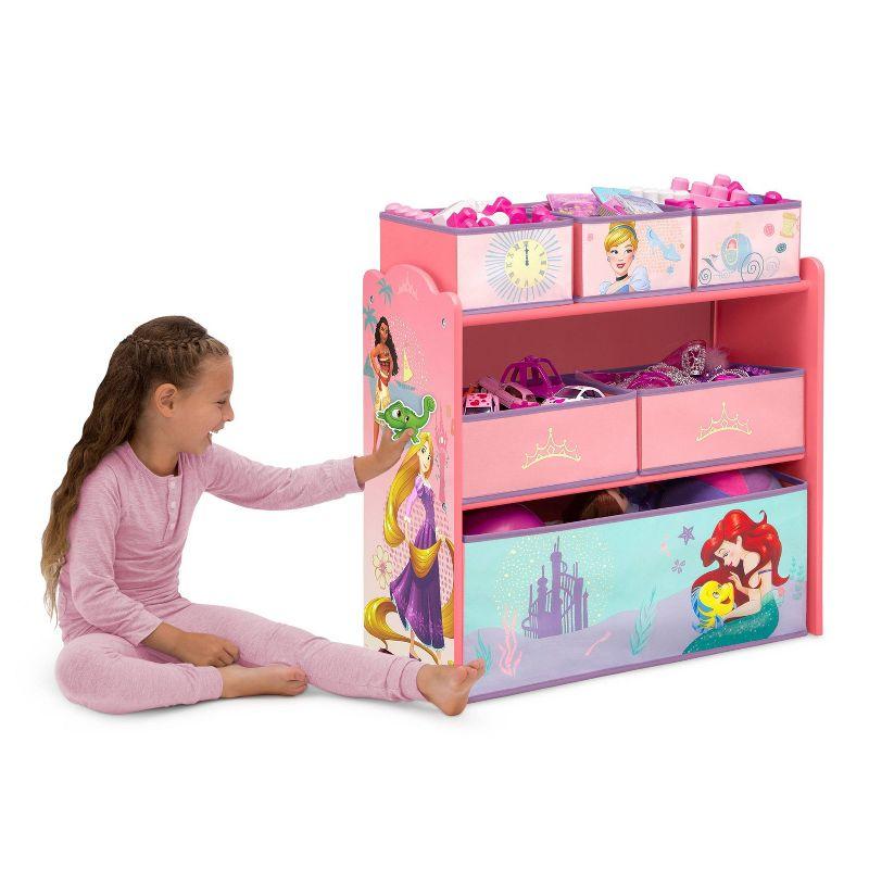 Delta Children 6 Bin Design and Storage Toy Organizer - Greenguard Gold Certified - Disney Princess