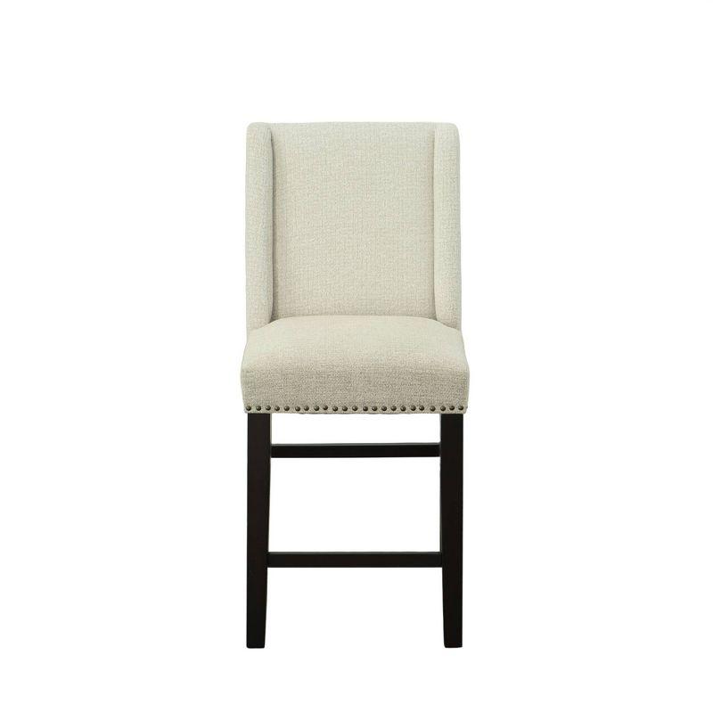 Carolina Living Set of 2 24" Laurant Counter Height Barstools with Nailhead Trim & Footrest