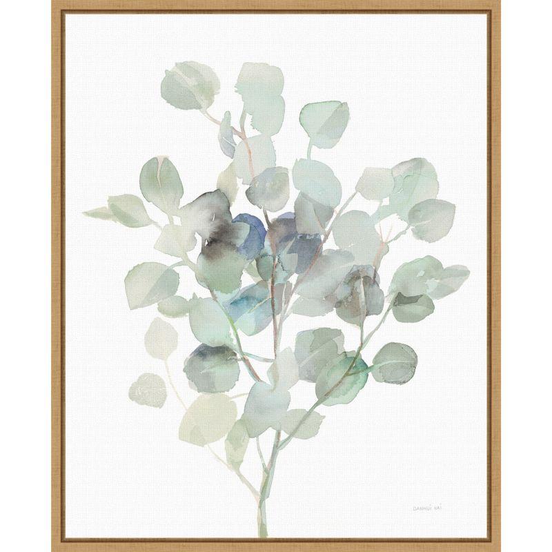 Sylvie Maple Framed Eucalyptus Canvas Wall Art 16 x 20 Inches