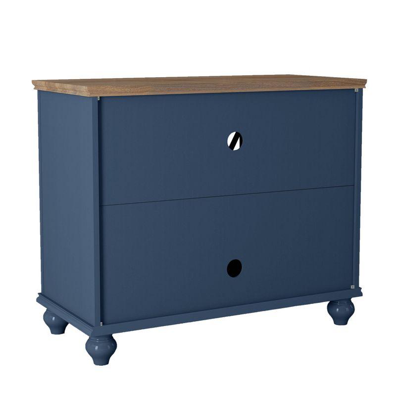 Navy and Wood Vintage Style Sideboard Buffet Cabinet