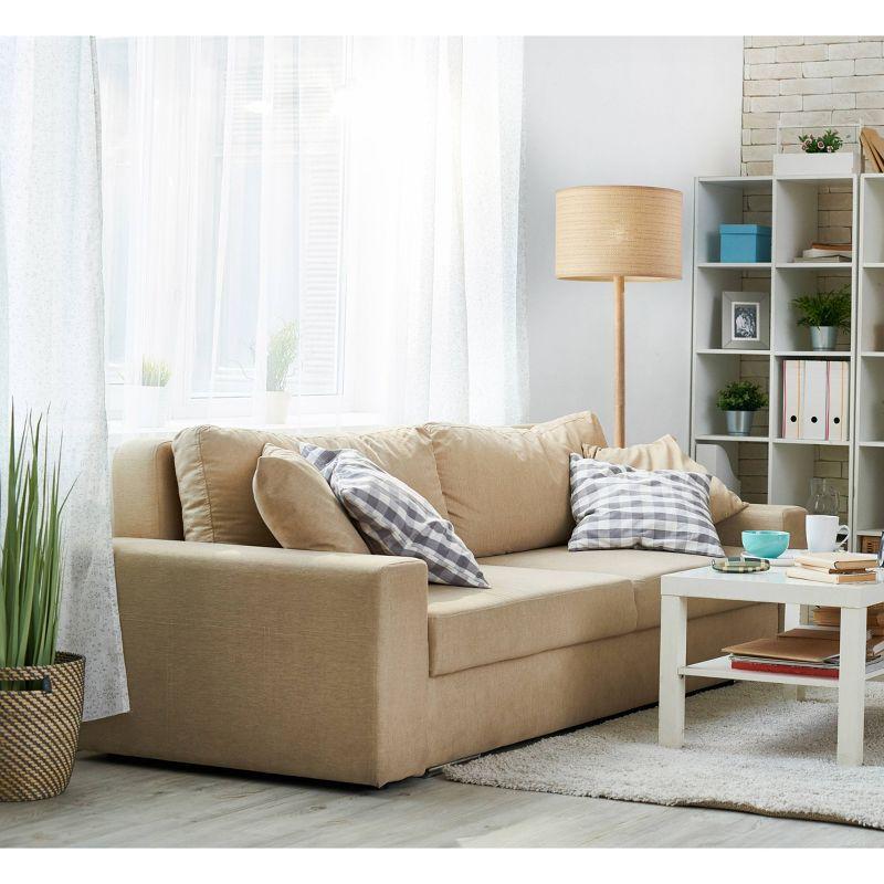 Ellis Floor Lamp Natural - Adesso: Rattan Shade, Wood Base, 3-Way Switch, UL Listed
