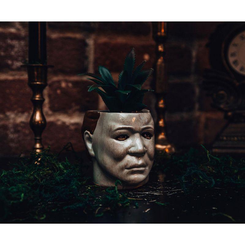 Silver Buffalo Halloween Michael Myers 3-Inch Ceramic Mini Planter With Artificial Succulent