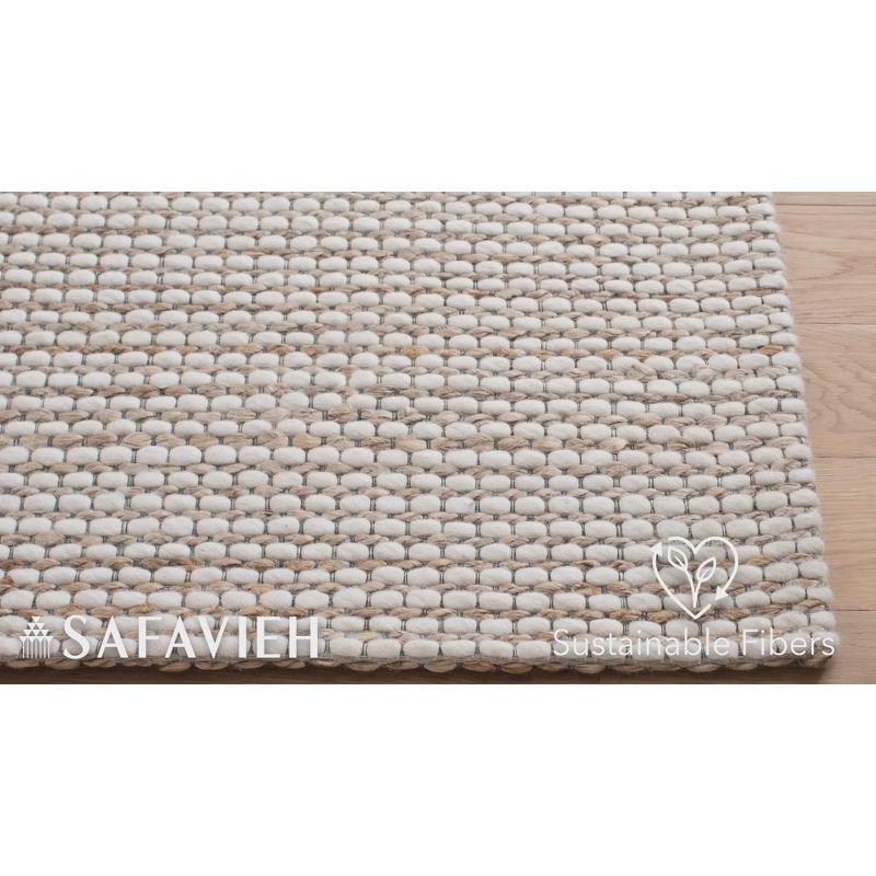 Natural Ivory Hand-Tufted Square Wool Area Rug