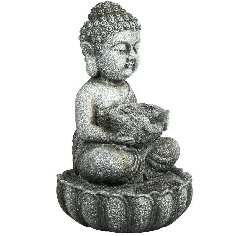 Northlight 21.5" Buddha in Sukhasana Pose Outdoor Garden Water Fountain