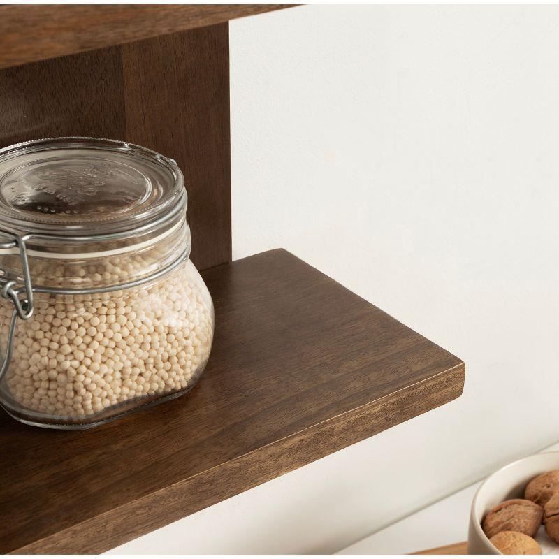 Kate & Laurel All Things Decor 12"x32" 3-Tier Braxton Modern Farmhouse Wall Shelves Natural Brown: Transitional Style, Plastic Frame