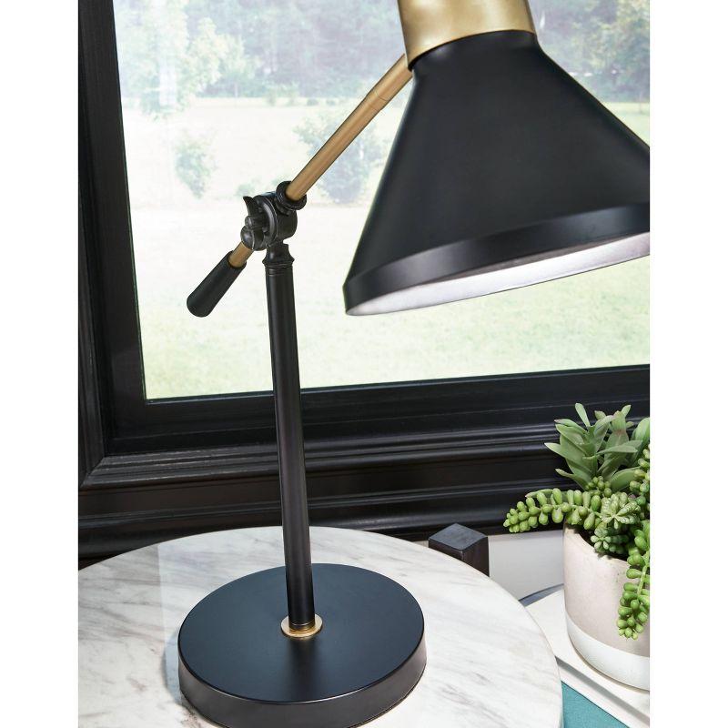 Garville Metal Table Lamp Black/Gold - Signature Design by Ashley: Adjustable, UL Listed, Modern Decor