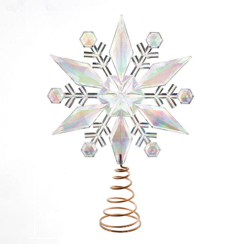 Kurt Adler 12.75-Inch Iridescent Snowflake Tree Topper