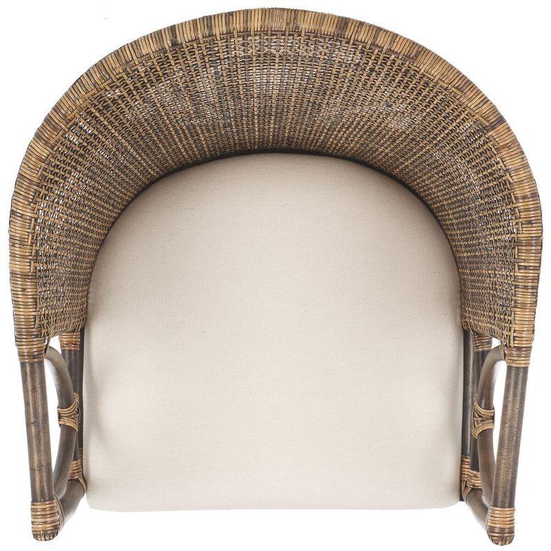Beningo Arm Chair - SEA4001A - Brown/White - Safavieh
