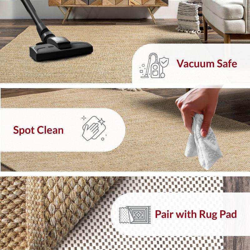 Nuloom Alessi Hand Woven Cotton Indoor Area Rug, 5' x 8', Beige