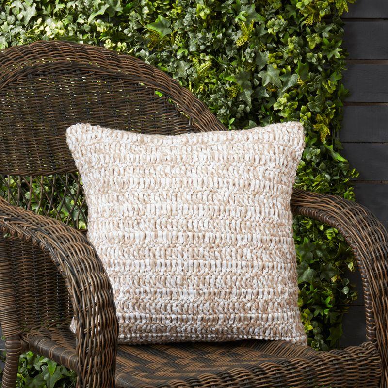 Saro Lifestyle Outdoor Zen Raffia Poly Filled Throw Pillow