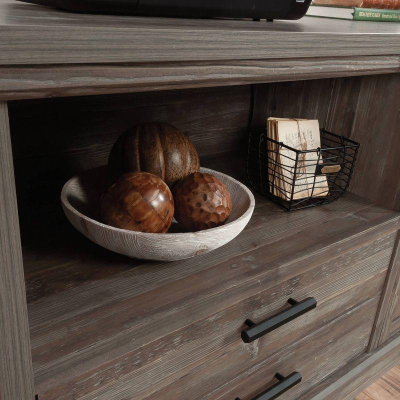 Pebble Pine Rustic Lateral File Credenza with Adjustable Shelf