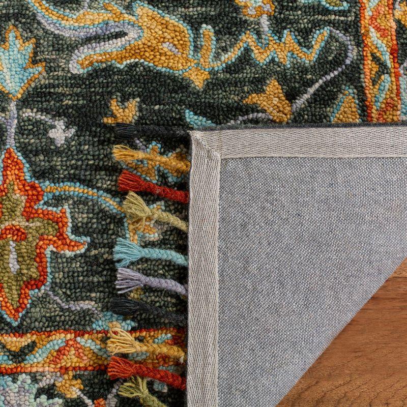Aspen APN116 Hand Tufted Area Rug - Olive/Rust - 4' X 6' - Safavieh.