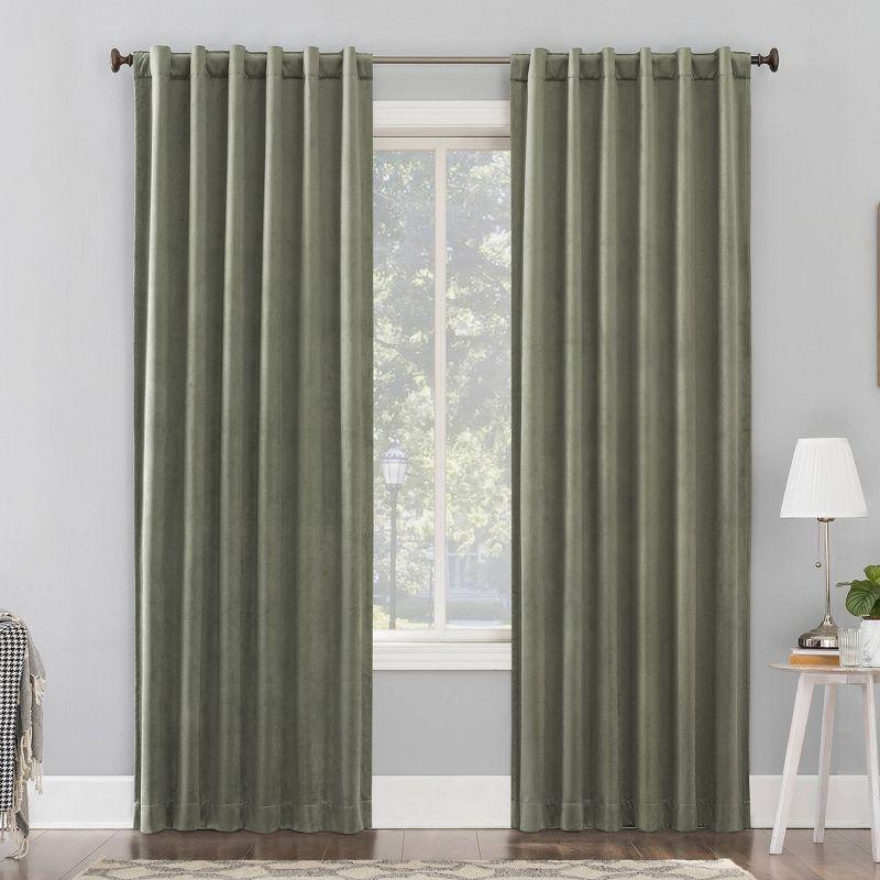 Velvet Noise Reducing Thermal Extreme 100% Blackout Back Tab Curtain Panel