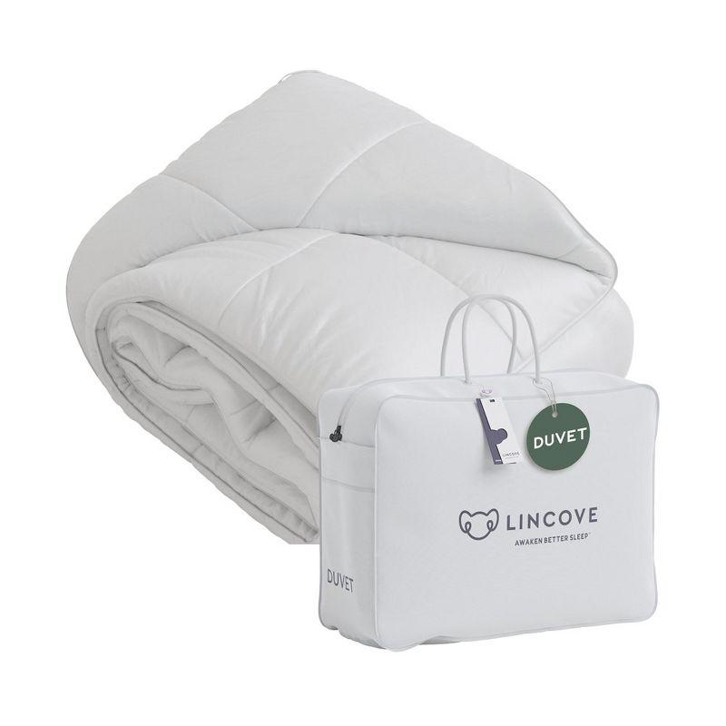 Twin White Cotton Down Comforter with Corner Loops