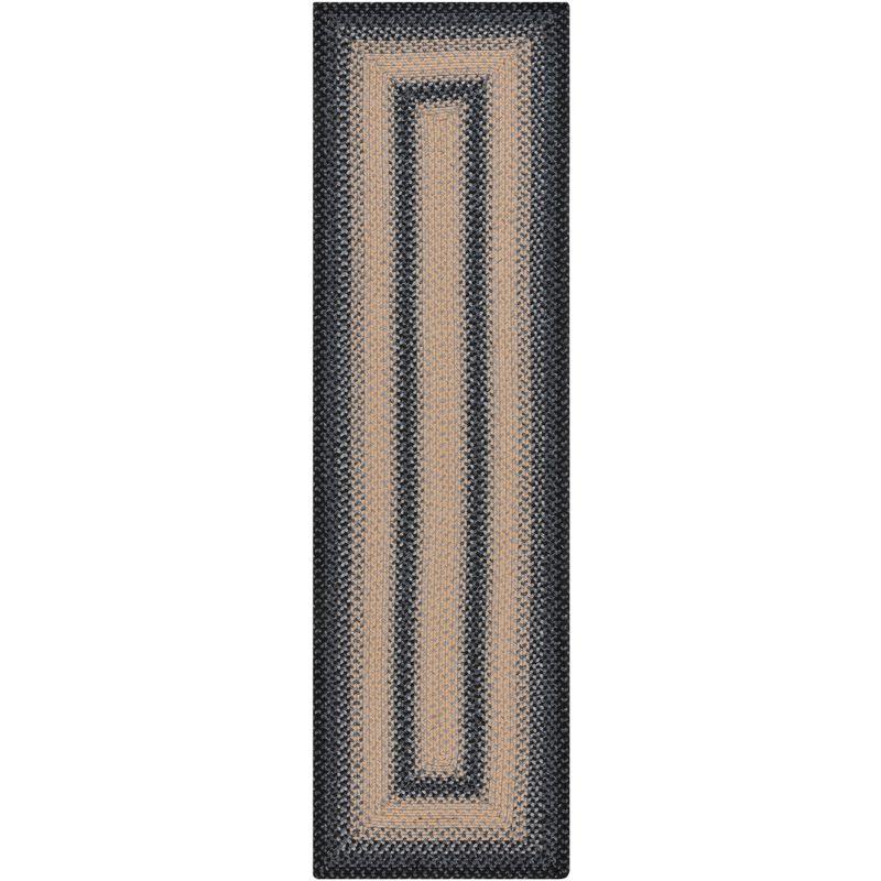 Braided BRD311 Hand Woven Runner Rug - Black/Grey - 2'3"x12' - Safavieh.