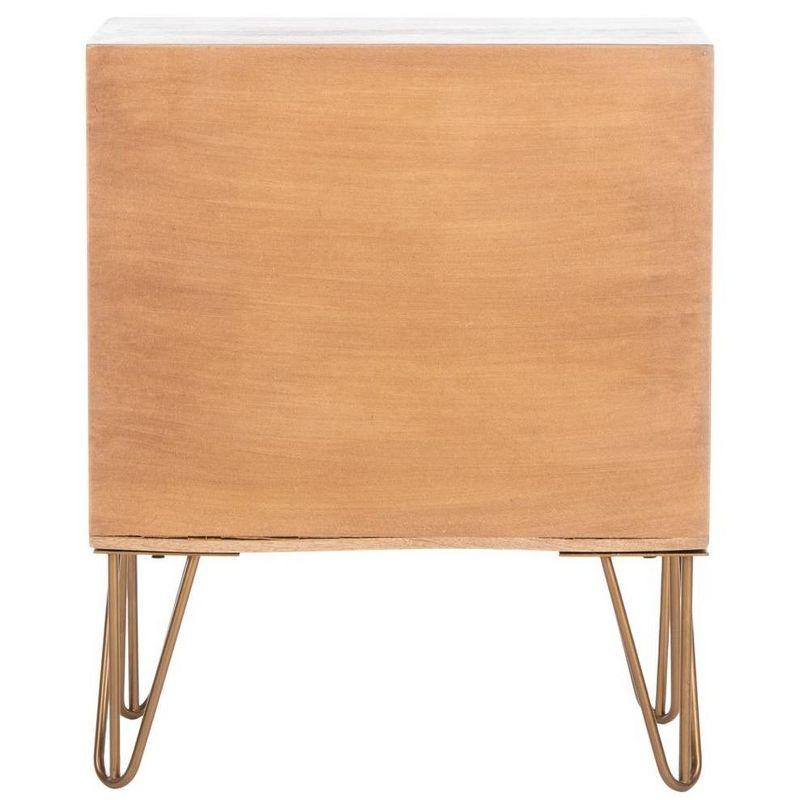 Solene 1 Drawer Nightstand - Natural/Brass - Safavieh.