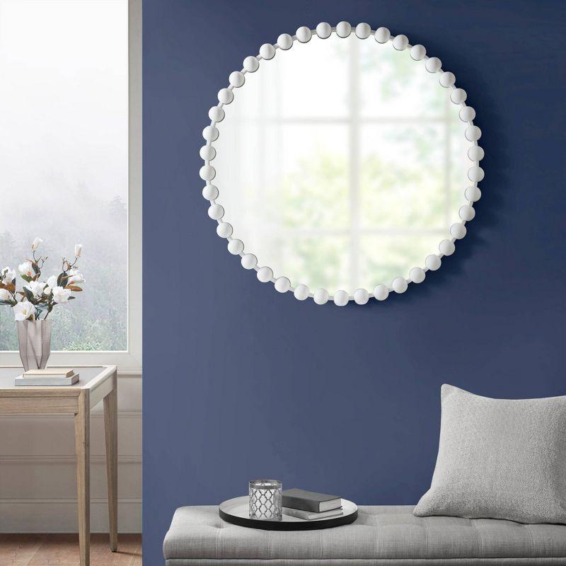 Marlowe Beaded Round Metal Wall Mirror