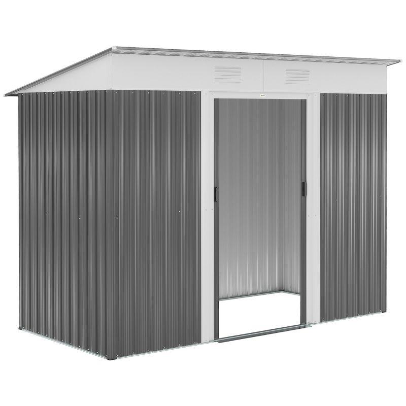 Outsunny Backyard  3.6 ft. W x 5.8 ft. D Metal Traditional Storage Shed