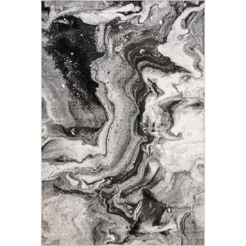 Nuloom Remona Abstract 5x8 Indoor Area Rug for Living Room Bedroom Dining Room Kitchen, Grey/Ivory
