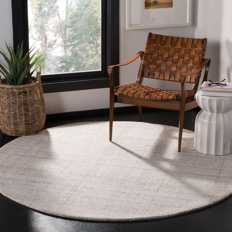 Abstract ABT141 Handmade Indoor Area Rug - Ivory/Beige - 4' Round - Safavieh