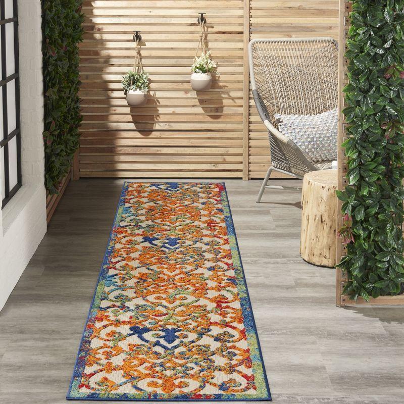 Nourison Aloha Contemporary Scroll Outdoor Rug