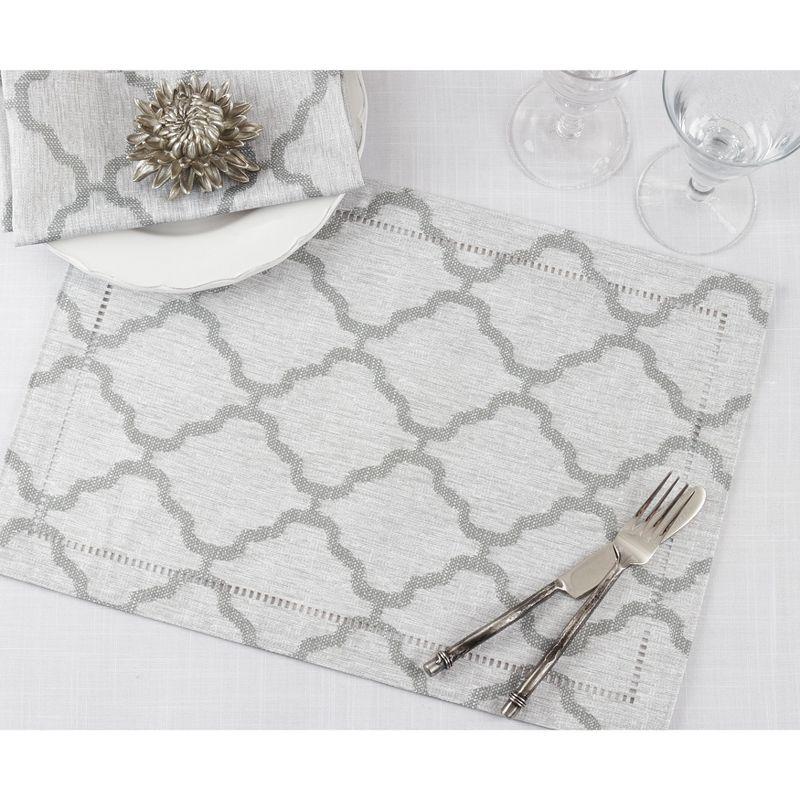 Saro Lifestyle Placemats With Laser-Cut Hemstitch Border (Set of 4)